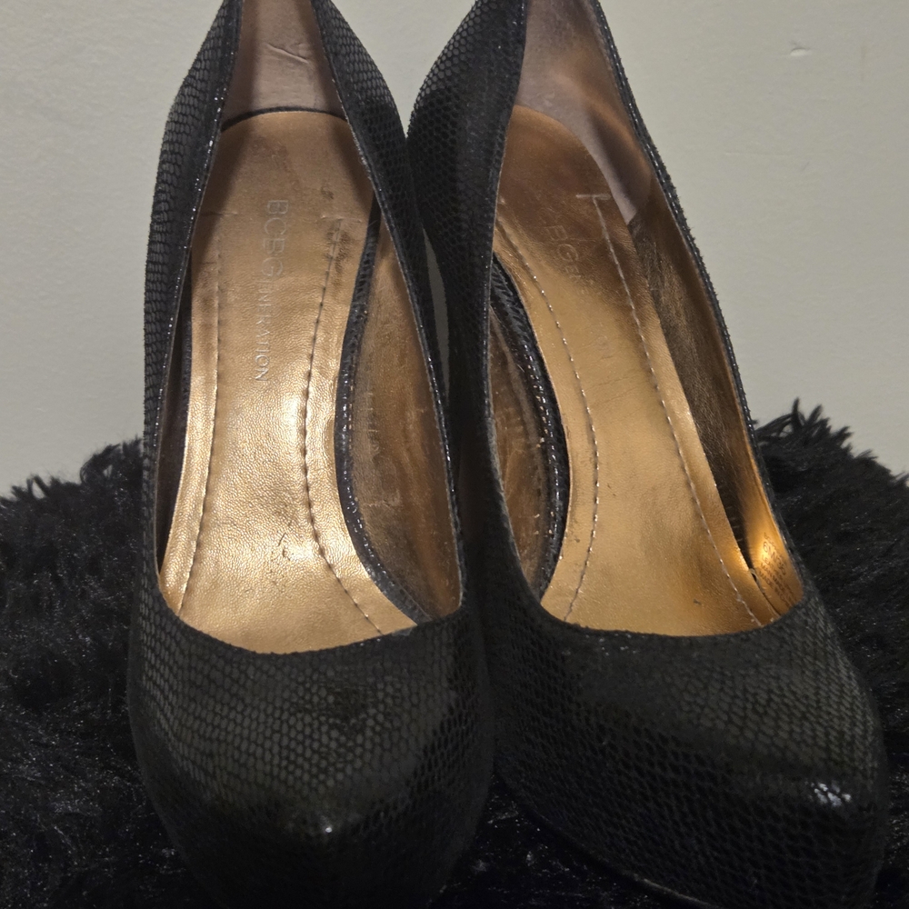 BCBG Paris Black Textured Heels